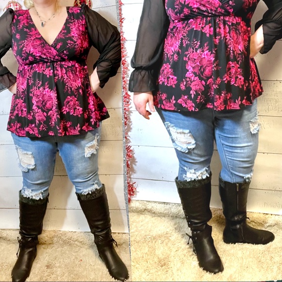 Torrid Black Faux Leather Sweater Criss-Cross Knee Boots Wide calf New in Box - Picture 11 of 13